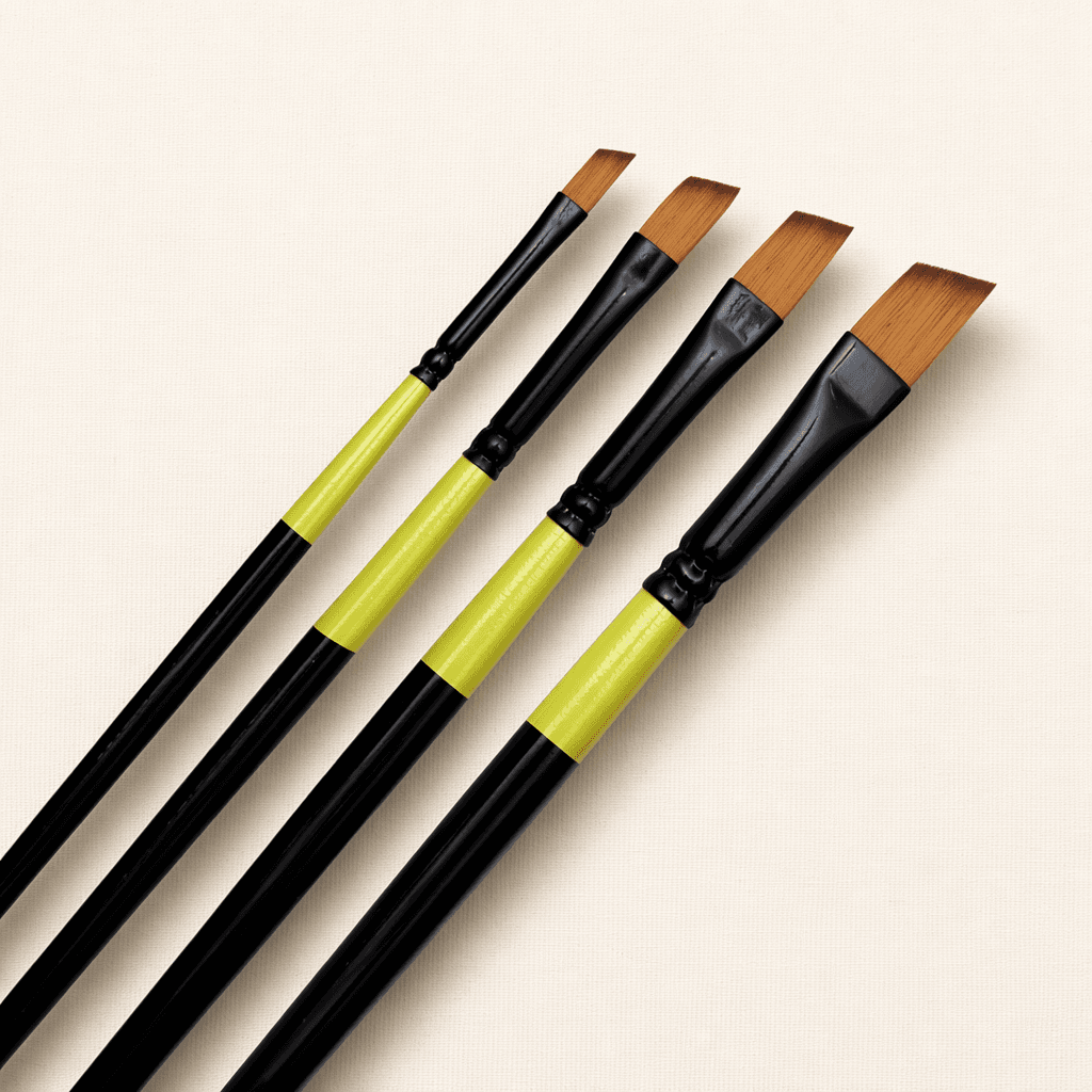 Angular Brush Set — Neon · 4 pcs · Synthetic