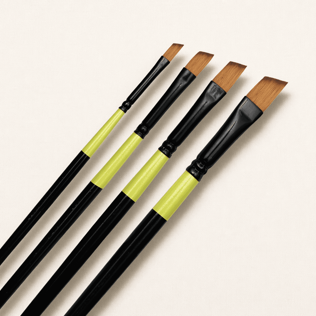 Angular Brush Set — Neon · 4 pcs · Synthetic