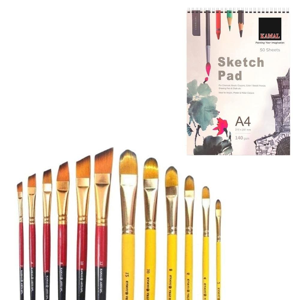 Angular Brush Set with Sketch Pad