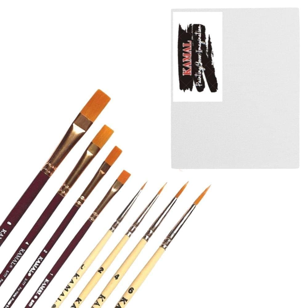 Brush & Canvas Combo — 9 pcs