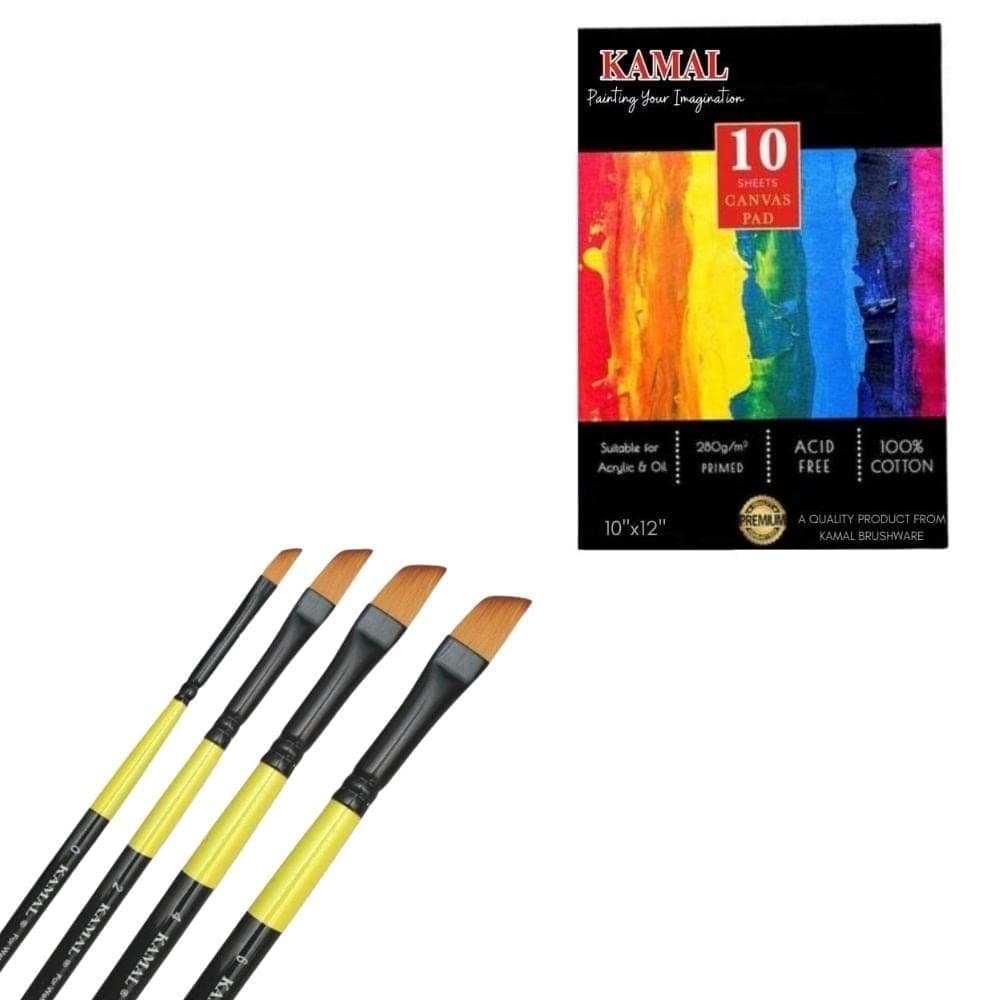 Dagger Brush Set — Neon · 4 pcs with Canvas