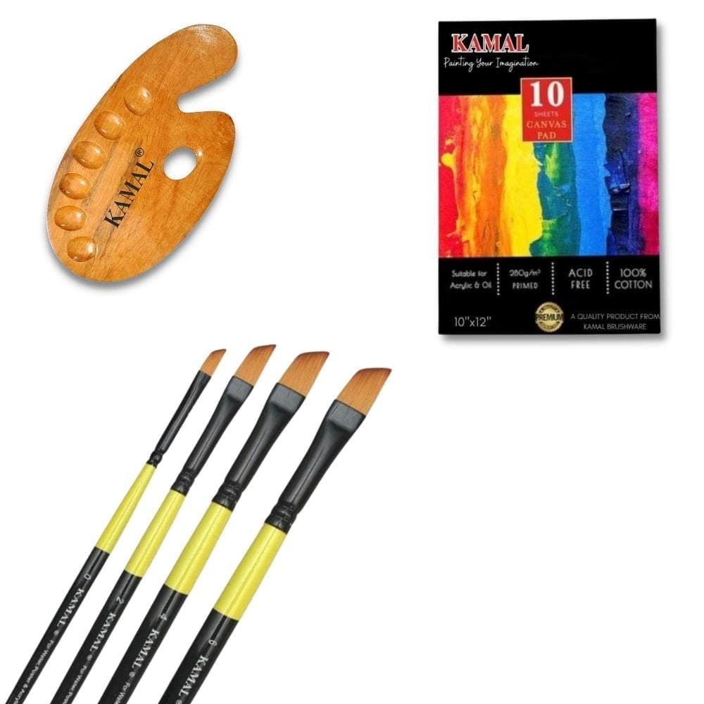 Dagger Brush Set — Neon · 4 pcs with Canvas