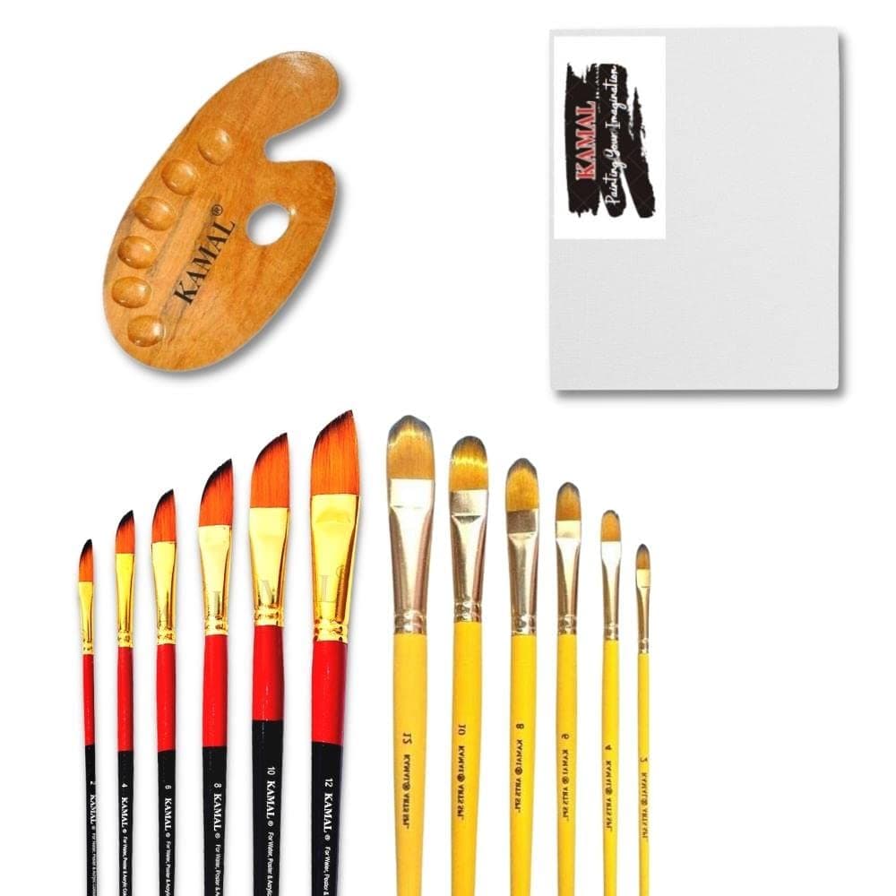 Dagger Brush Set with Canvas