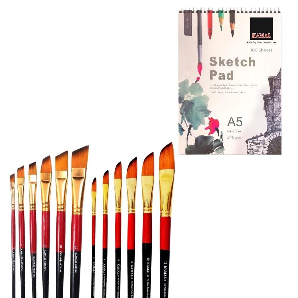 Dagger Brush Set with Sketch Pad