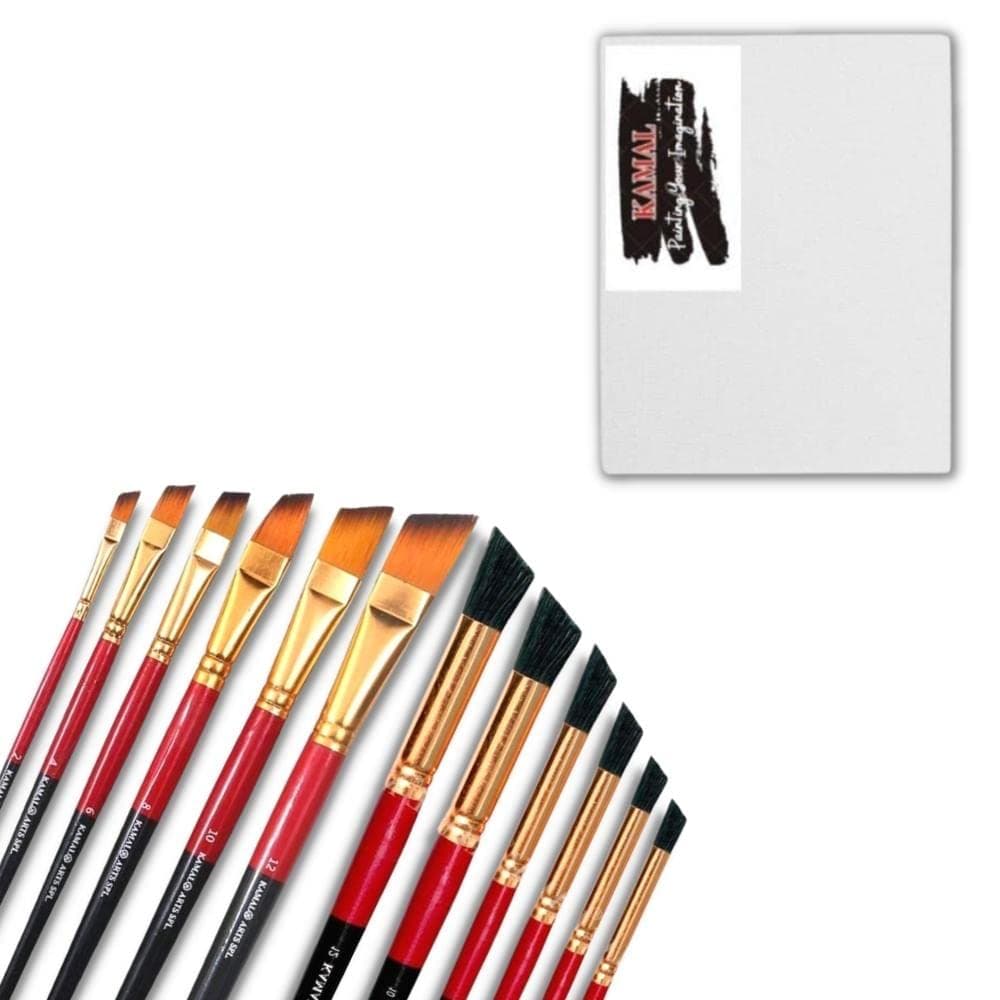 Deerfoot Brush Set — 6 pcs · Combo with Canvas