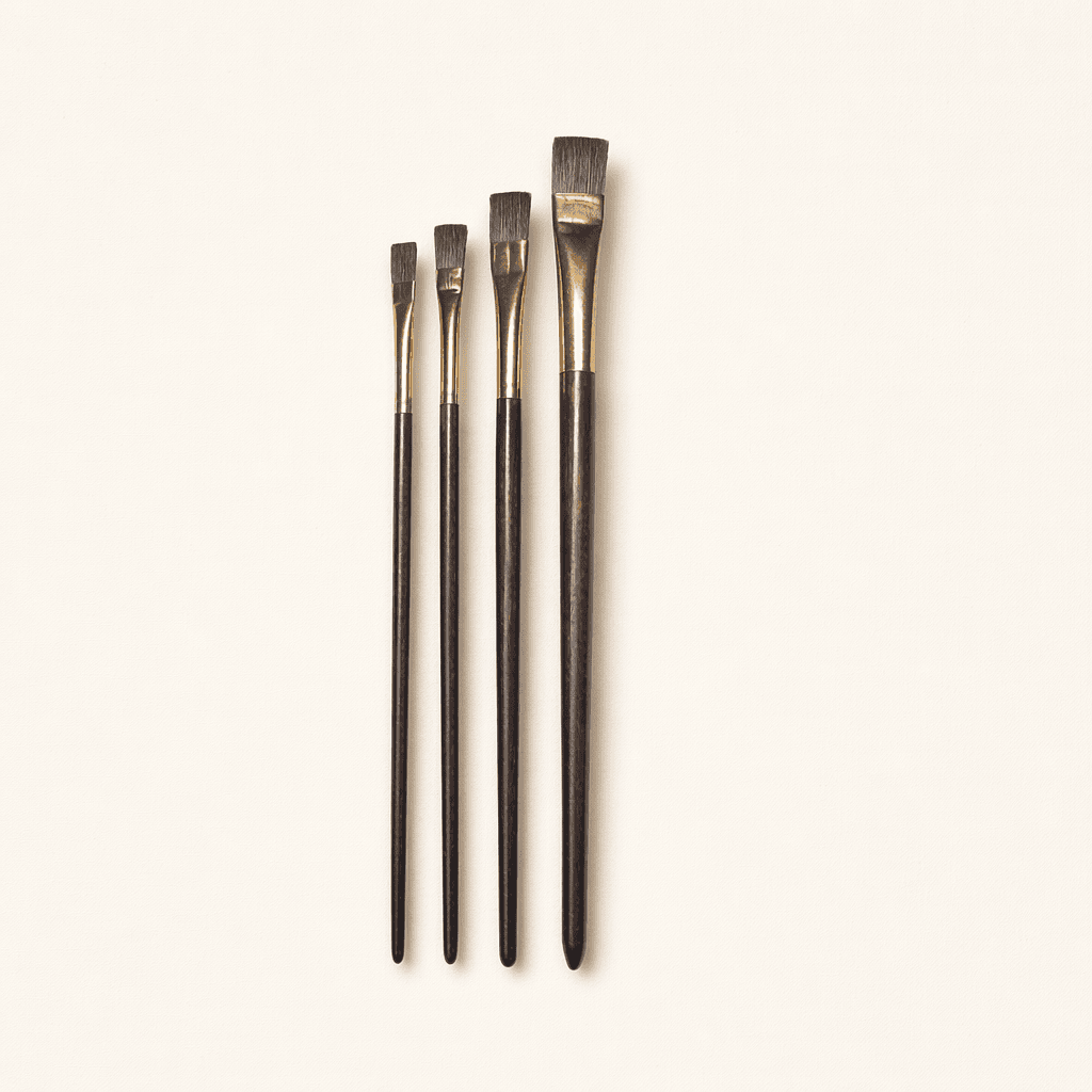 Flat Brush Set — 4 pcs · Pony Hair
