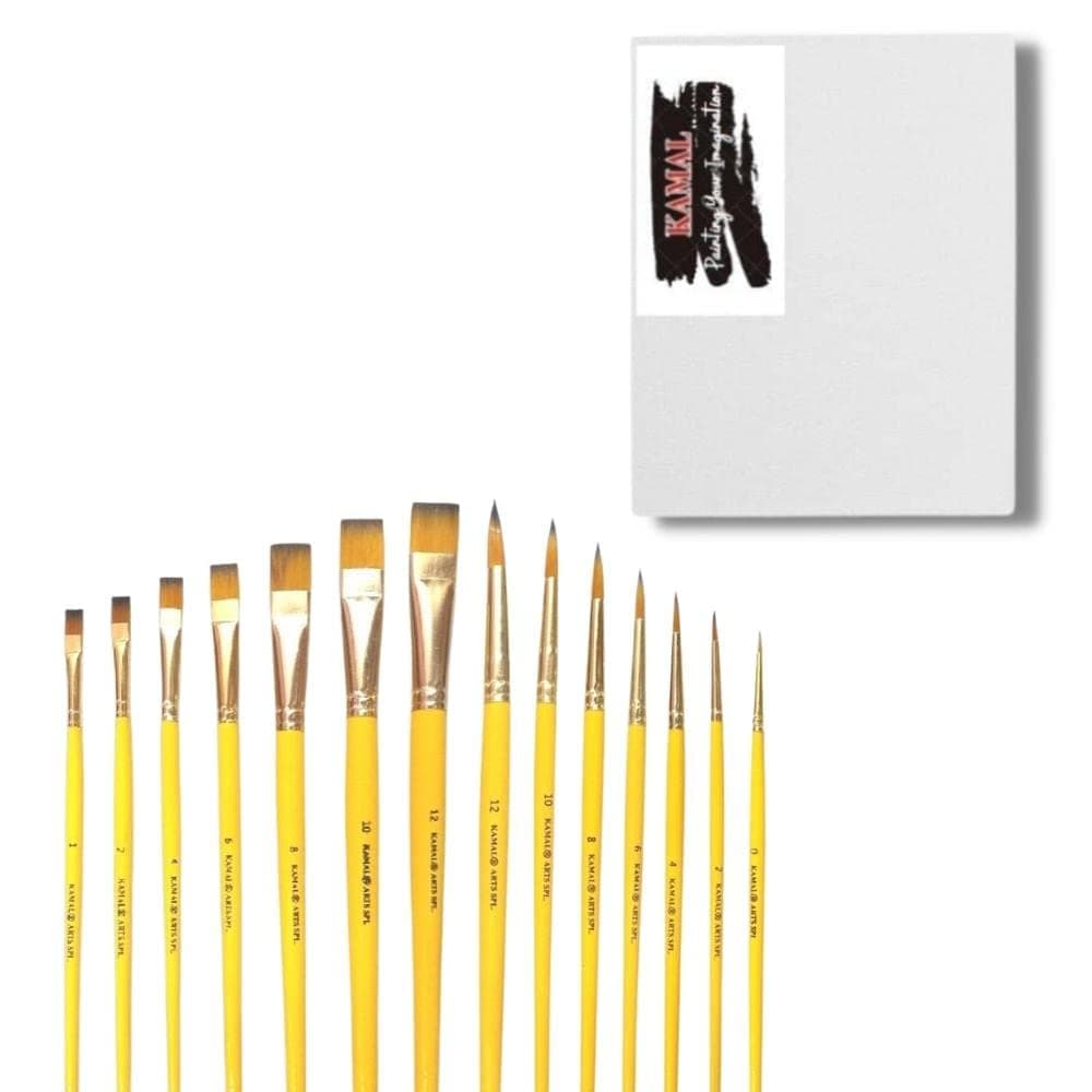 Flat Brush Set — 7 pcs · Combo with Canvas