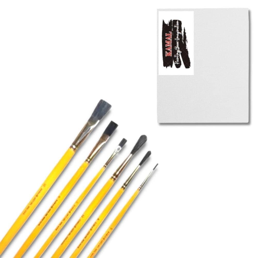 Flat Brush Set — Hog Hair with Canvas