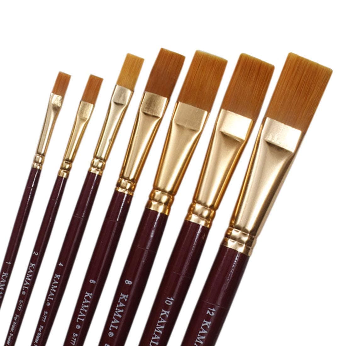 Flat Brush Set — Taklon · Golden
