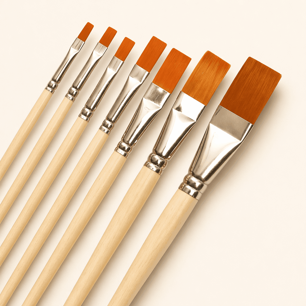 Flat Brush — Cream Handle Taklon