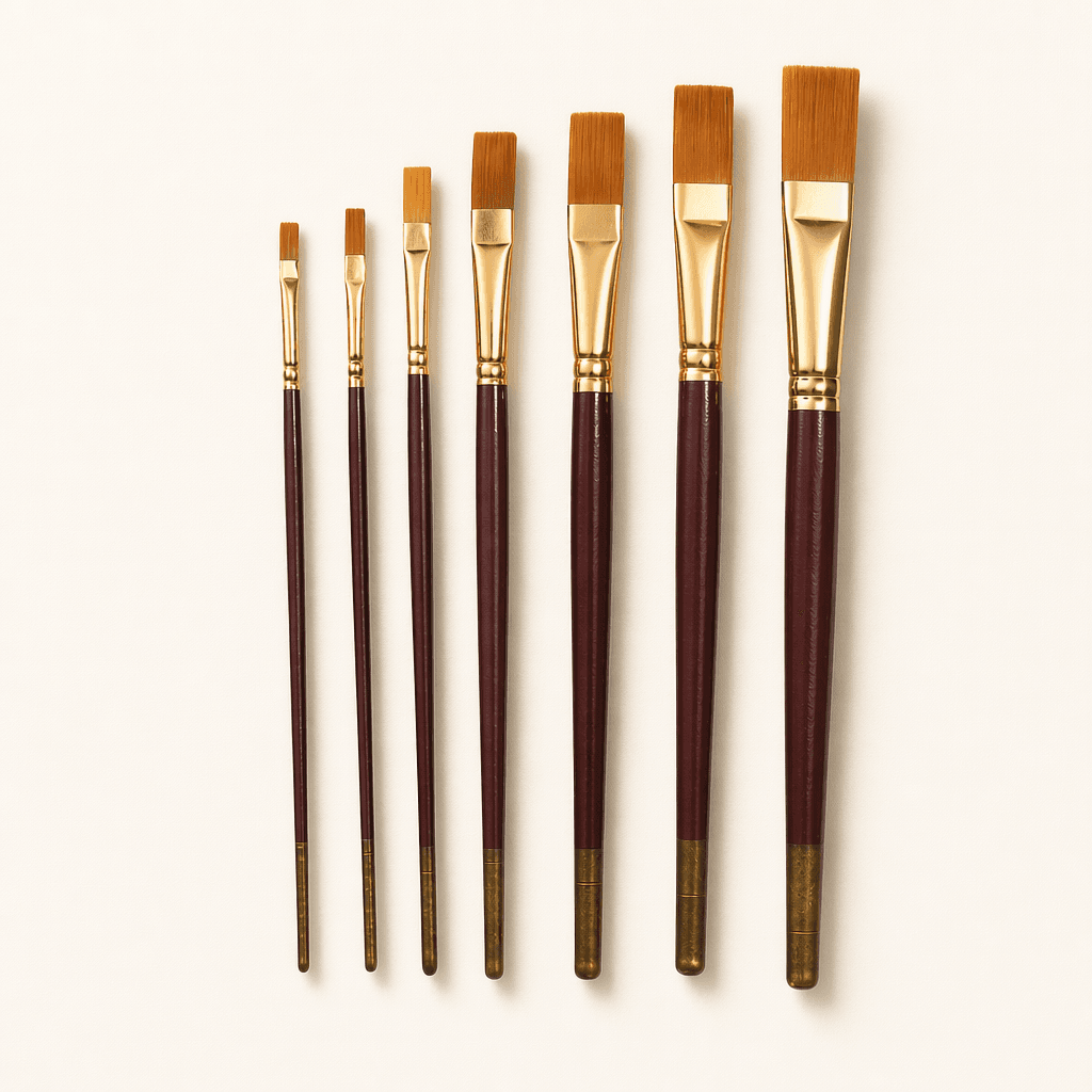 Flat Brush — Maroon Handle Taklon