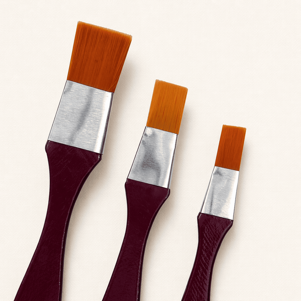 Flat Wash Brush — 3 pcs · Taklon · Golden
