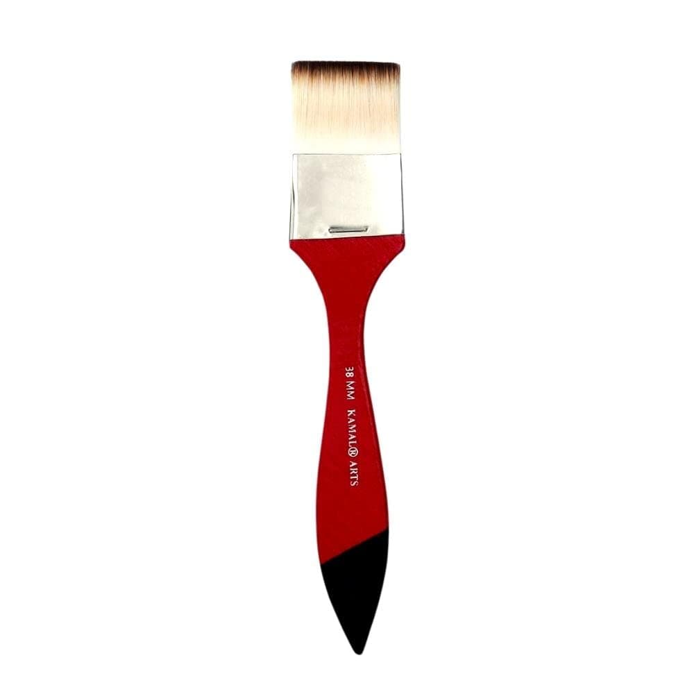 Flat Wash Brush — Taklon · White-Brown · 38mm