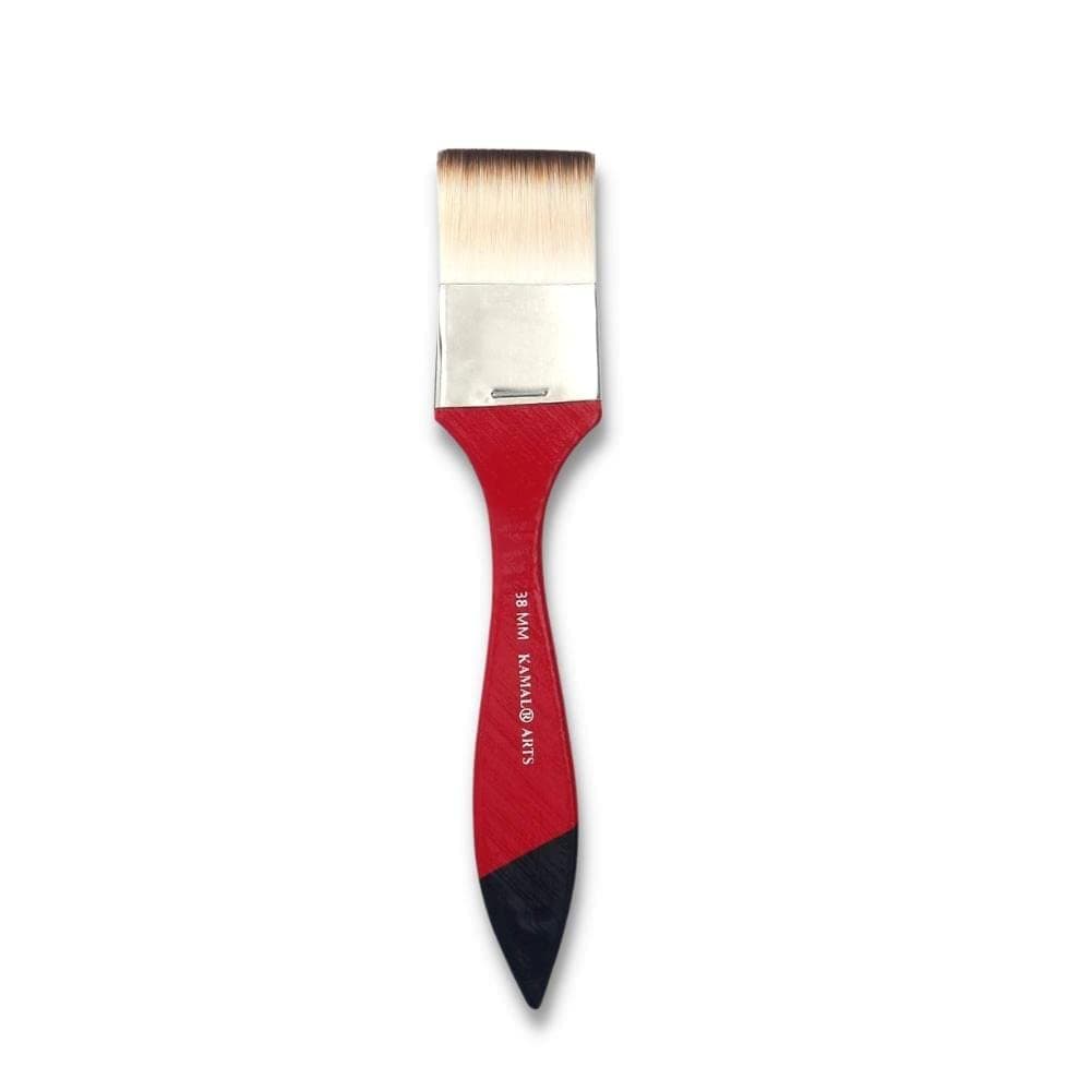 Flat Wash Brush — Taklon · White-Brown · 38mm