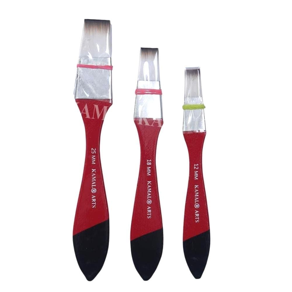 Flat Wash Brush — White/Brown