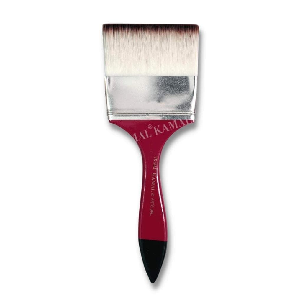 Flat Wash Brush — White-Brown (Compact)