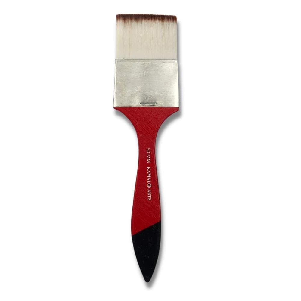 Flat Wash Brush — White-Brown Taklon