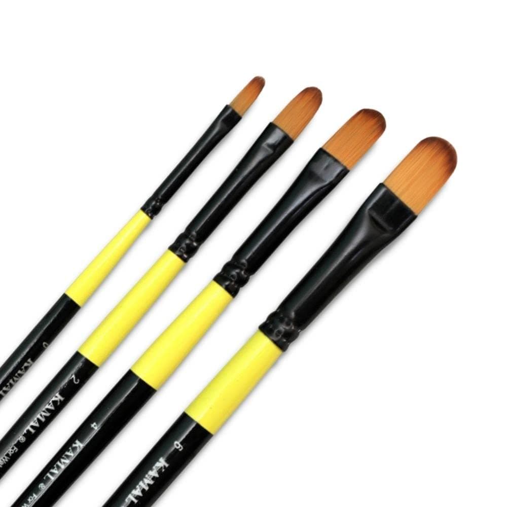 Neon Filbert Brush Set — 4 pcs