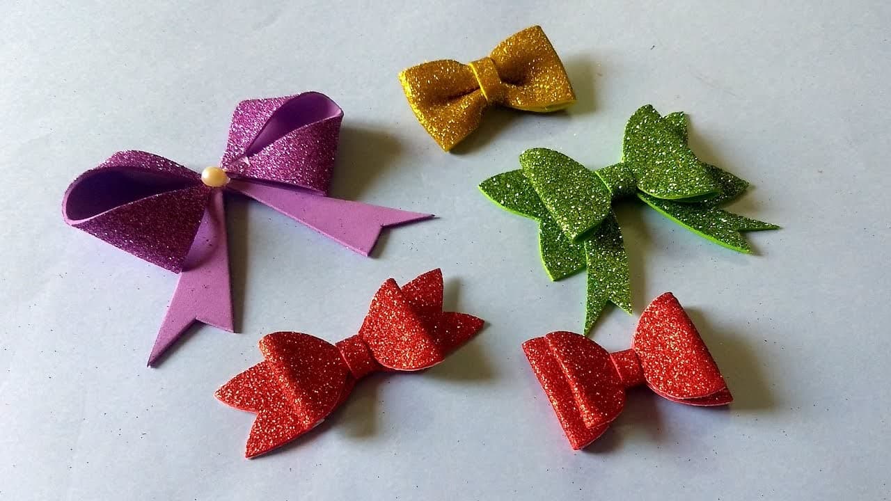 Glitter Foam Craft Bows