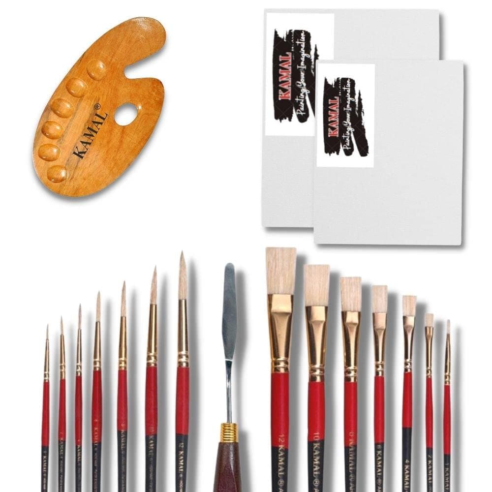 Painting Toolkit — 2 pcs · Hog Hair with Canvas