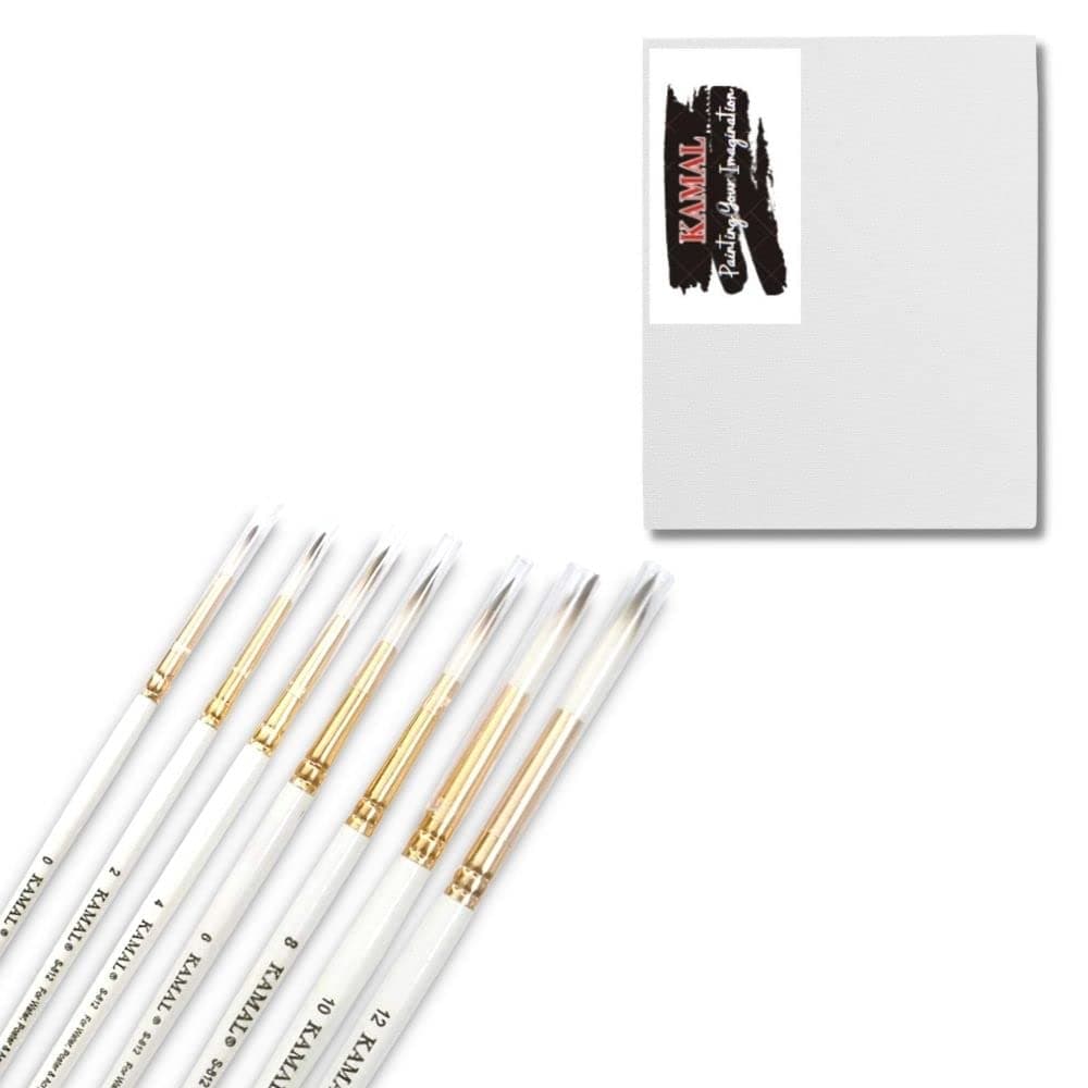 Round Brush Set — 7 pcs · Combo · Synthetic with Canvas