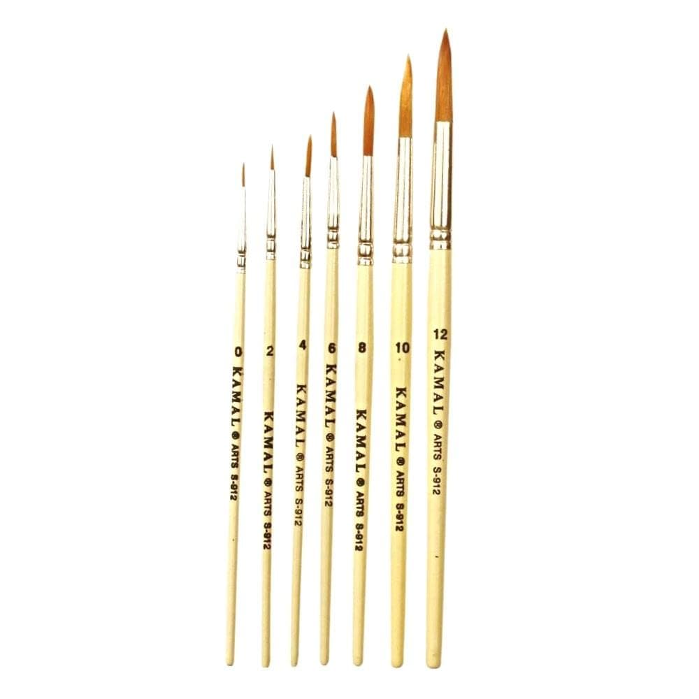 Round Brush — Creme Handle Taklon
