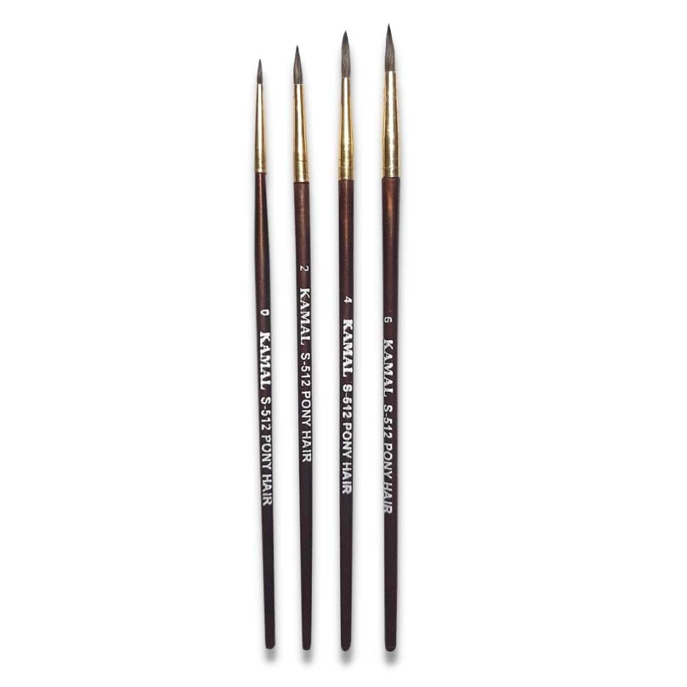 Round Pony Hair Brush Set — 4 pcs