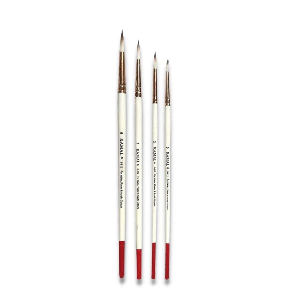 Round Brush — White-Brown Taklon