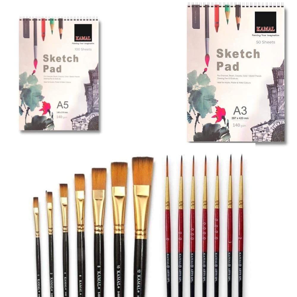 Script Liner Set — 2 pcs · Combo · Golden-Black with Sketch Pad