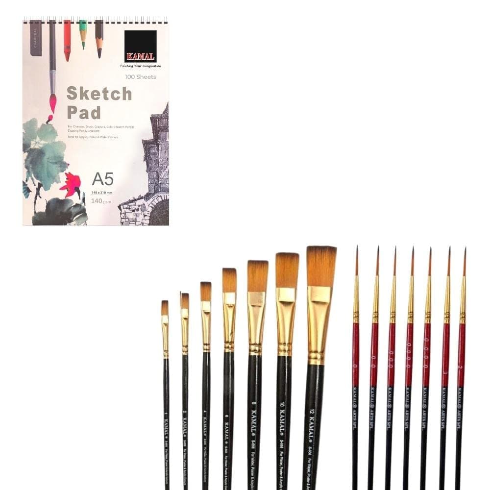 Script Liner Set — Golden-Black with Sketch Pad