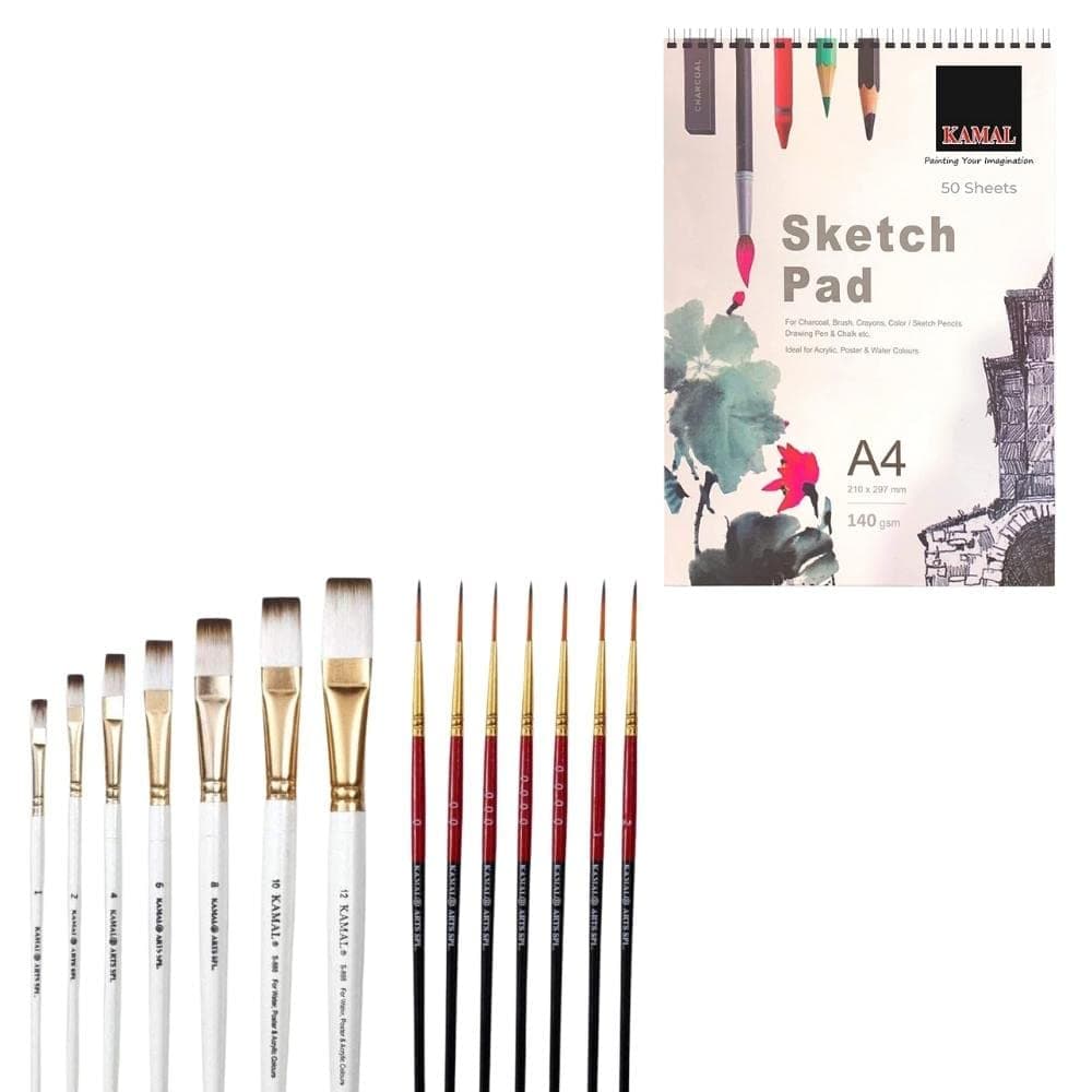Script Liner Set — White-Brown with Sketch Pad