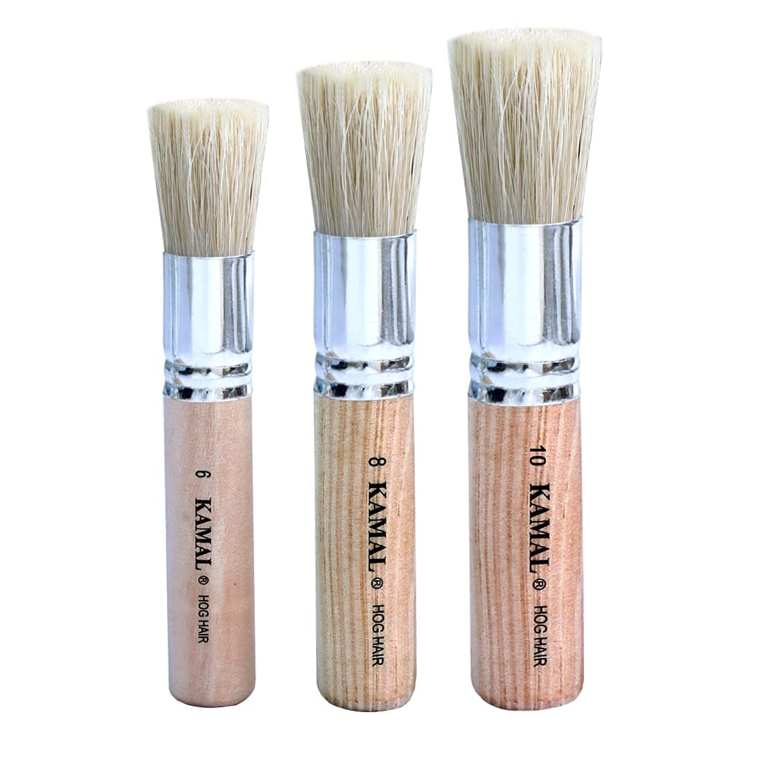 Stencil Brush Set — 3 pcs Hog Hair
